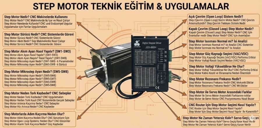 Step Motor Nedir? CNC Makinelerde Ne İşe Yarar ve Nasıl Çalışır