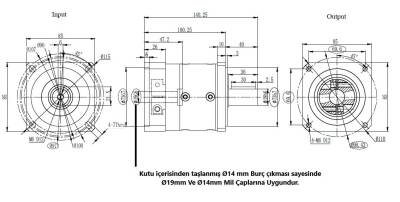 80PLF5 Planet Redüktör 1/5 (12.7 mm Mil Çaplı Step Motorlar İçin) - 6