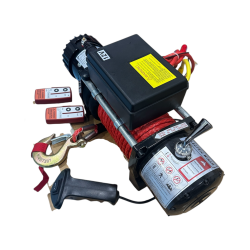 12v 13500 Lb Sentetik 11mm Halatlı Off-road Vinçleri Kırmızı - 5