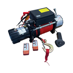 12v 13500 Lb Sentetik 11mm Halatlı Off-road Vinçleri Kırmızı - 7