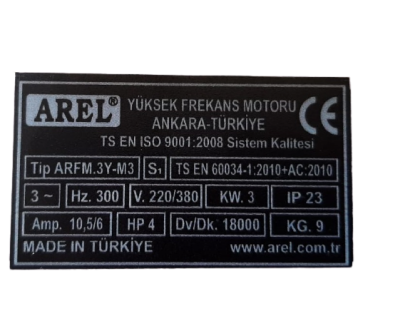 3 Kw 18000 Devir Er20 Arel Motor - 2