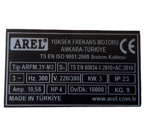 3 Kw 18000 Devir Er20 Arel Motor - 2