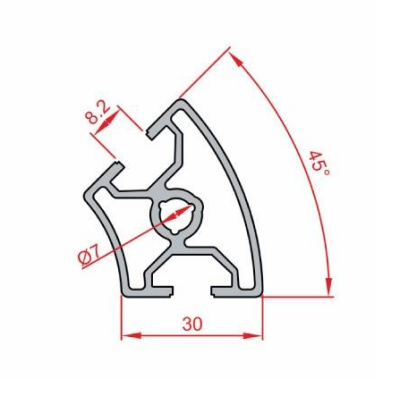 30X30 45 Derece Sigma Profil 8 Kanal Toptan - 2