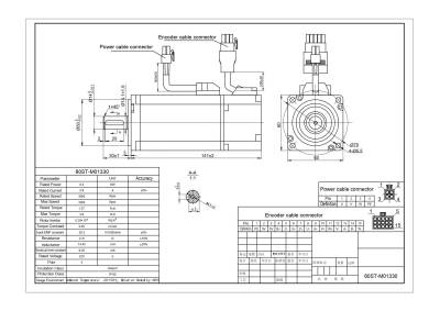 400 watt Servo Motor Seti 60ST-M01330 T3L-L20F-RABN - 3