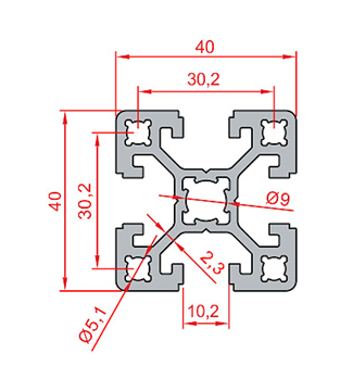 40X40 Sigma Profil 10 Kanal Ağır Tip - 2