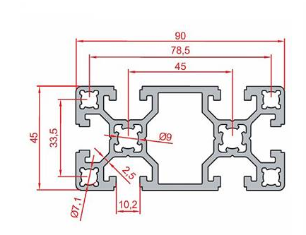 45X90 Sigma Profil 10 Kanal Ağır Tip - 2