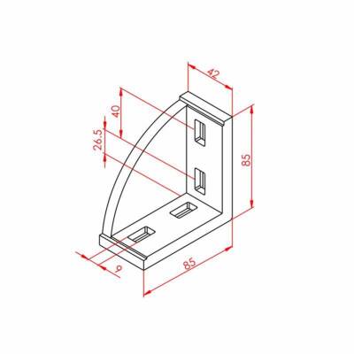 45X90 Uzun Köşe Bağlantı - 2