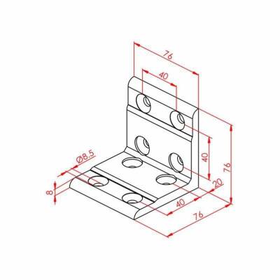 80X80 Düz Köşe Bağlantı - 2