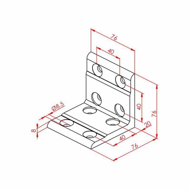 80X80 Düz Köşe Bağlantı - 2