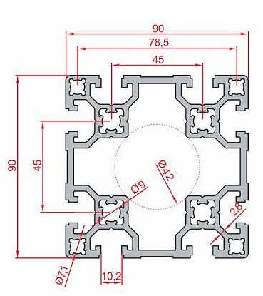 90X90 Sigma Profil 10 Kanal Hafif Tip Toptan - 2