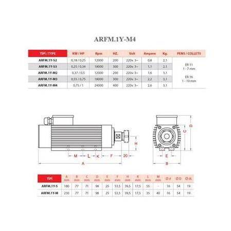 0.75 Kw 24000 Devir Er16 Arel Motor - 6