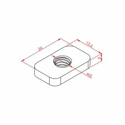 Dikdörtgen Somun M5 K8 - 2