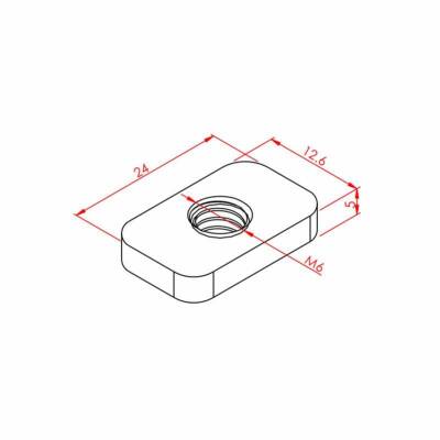 Dikdörtgen Somun M6 K8 - 2