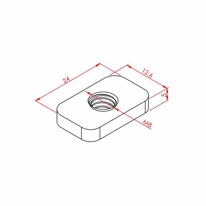 Dikdörtgen Somun M8 K8 - 2