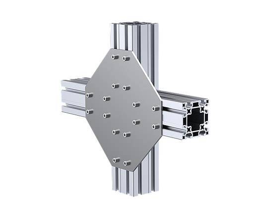 Dört Yönlü Bağlantı Sacı 80X80 K10 Çinko - Sigma Profil Bağlantı Sacı