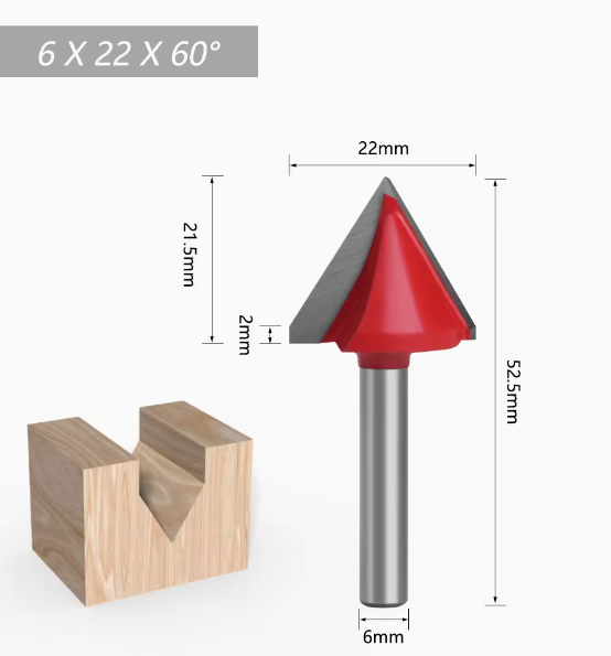 Engraving ve Yazı Ucu Bıçağı Freze 6x22x60 Derece - Cnc Router Bıçakları