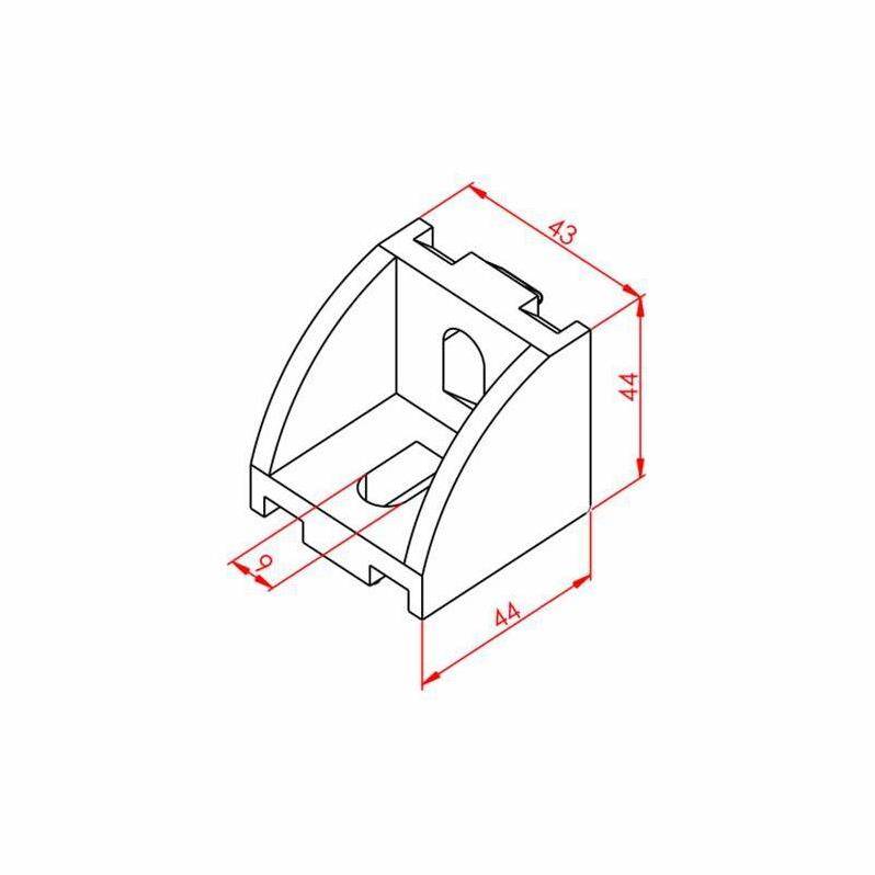 Geniş Köşe Bağlantı 45X45 K10 - 2