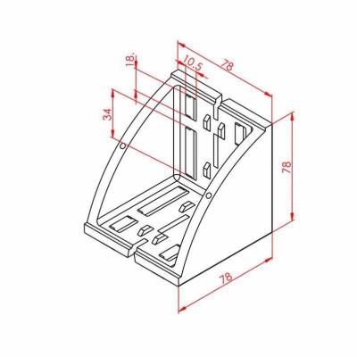Geniş Köşe Bağlantı 80X80 K10 - 2