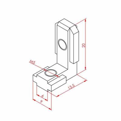 Gizli Köşe Bağlantı 20X20 90° K6 - 2