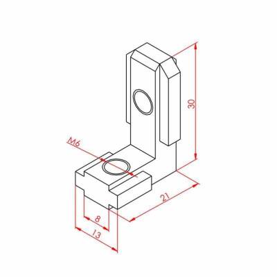 Gizli Köşe Bağlantı 30X30 90° K8 - 2