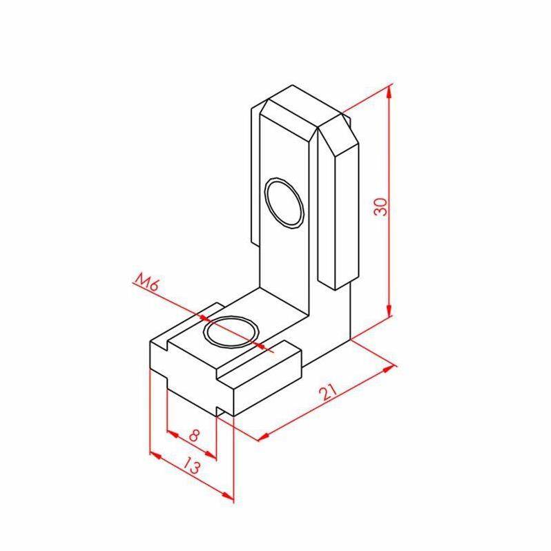 Gizli Köşe Bağlantı 30X30 90° K8 - 2