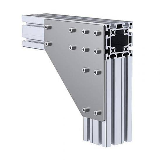 İki Yönlü Bağlantı Sacı 90X90 K10 Çinko - Sigma Profil Bağlantı Sacı