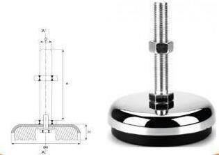 160 Lik M20x150 Tezgah Tamponu Bombeli Krom Ayak - Tezgah Tamponu