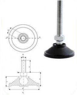 No3 M12x100 Sehpa Ayak Oynar Baş Komp. Metal - Oynar Ayak Mafsallı
