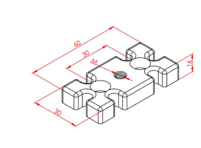 Pabuç Bağlantı Parçası 30X60 M06 - 2