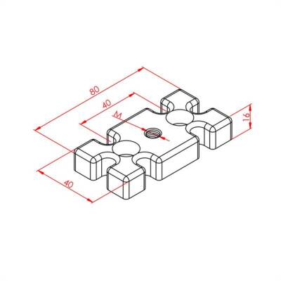 Pabuç Bağlantı Parçası 40X80 M10 - 2