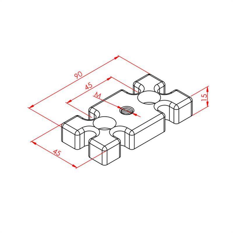 Pabuç Bağlantı Parçası 45X90 M16 - 2
