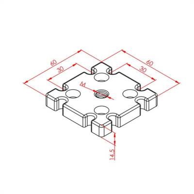 Pabuç Bağlantı Parçası 60X60 M10 - 2