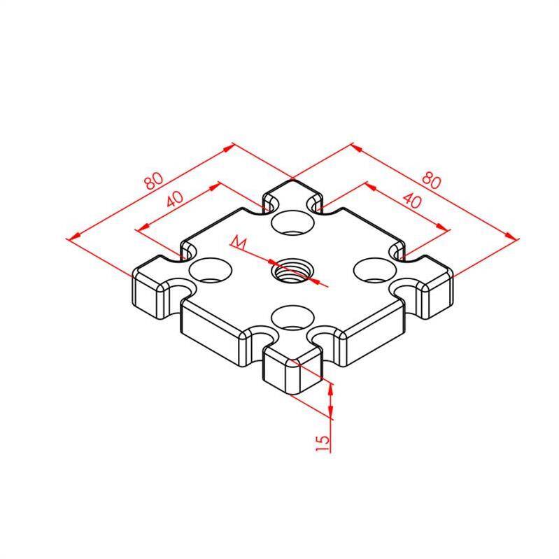 Pabuç Bağlantı Parçası 80X80 M10 - 2