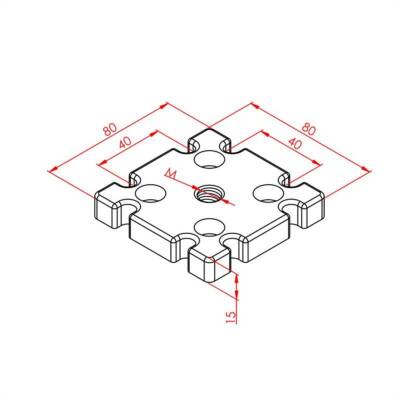 Pabuç Bağlantı Parçası 80X80 M12 - 2