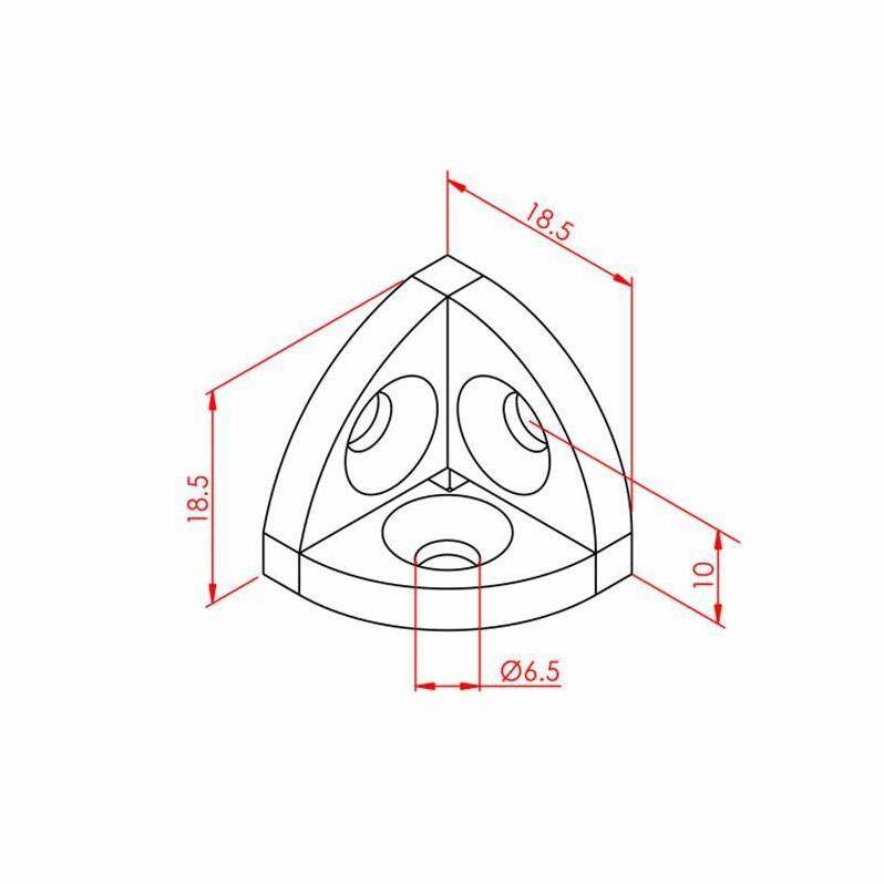 Raidüslü Köşe Bağlantı 20X20 K6 - 2
