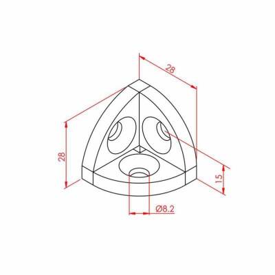 Raidüslü Köşe Bağlantı 30X30 K8 - 2