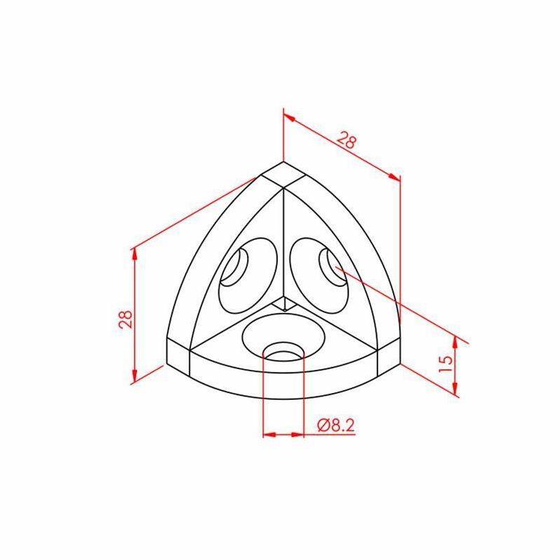 Raidüslü Köşe Bağlantı 30X30 K8 - 2