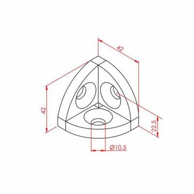Raidüslü Köşe Bağlantı 45X45 K10 - 2