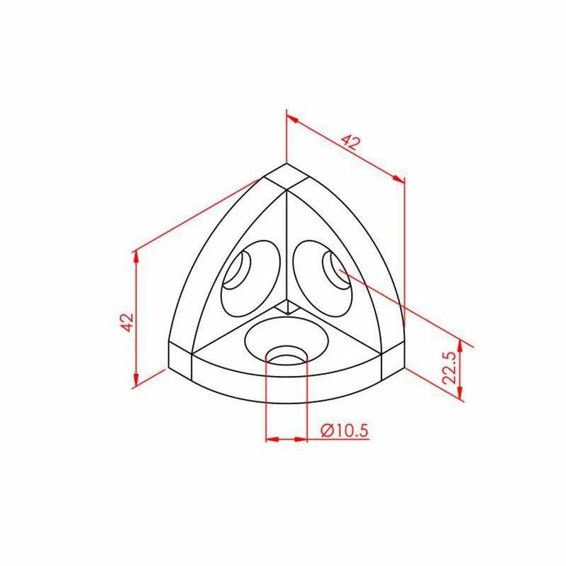 Raidüslü Köşe Bağlantı 45X45 K10 - 2