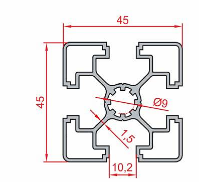 45X45 Sigma Profil 10 Kanal Hafif Tip Toptan - 2