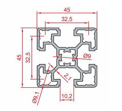 45X45 Sigma Profil 10 Kanal Standart Tip Toptan - 2
