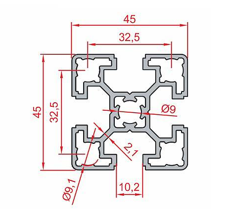 45X45 Sigma Profil 10 Kanal Standart Tip Toptan - 2