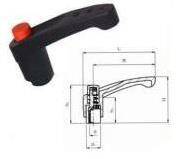 No3 M12 Sustalı Kol Plastik Burçlu - Sustalı Kol