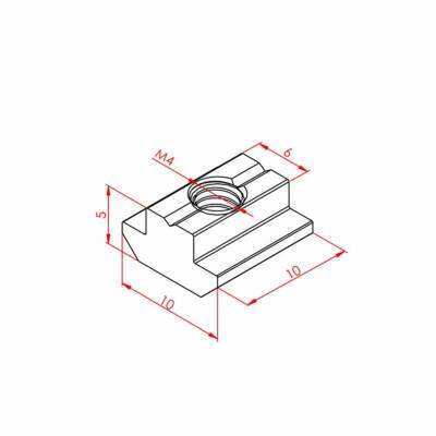 T Kanal Somunu M4 20X20 K6 - 2
