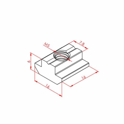 T Kanal Somunu M5 30X30 K8 - 2