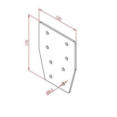 Üç Yönlü Bağlantı Sacı 45X90 K10 Çinko - 2