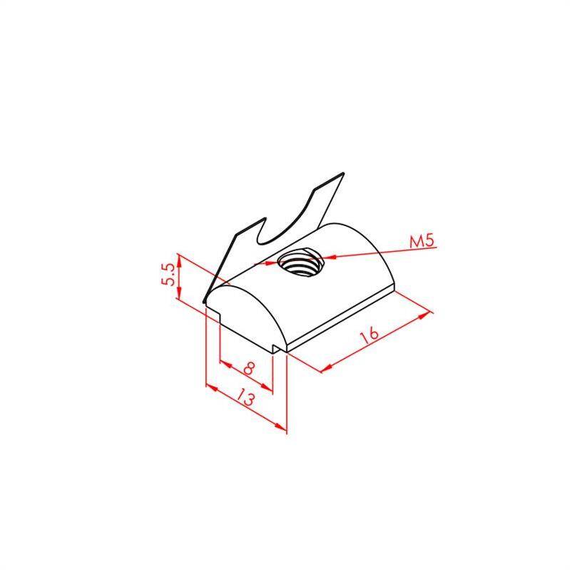 Yaylı Somun 30X30 M5 K8 - 2